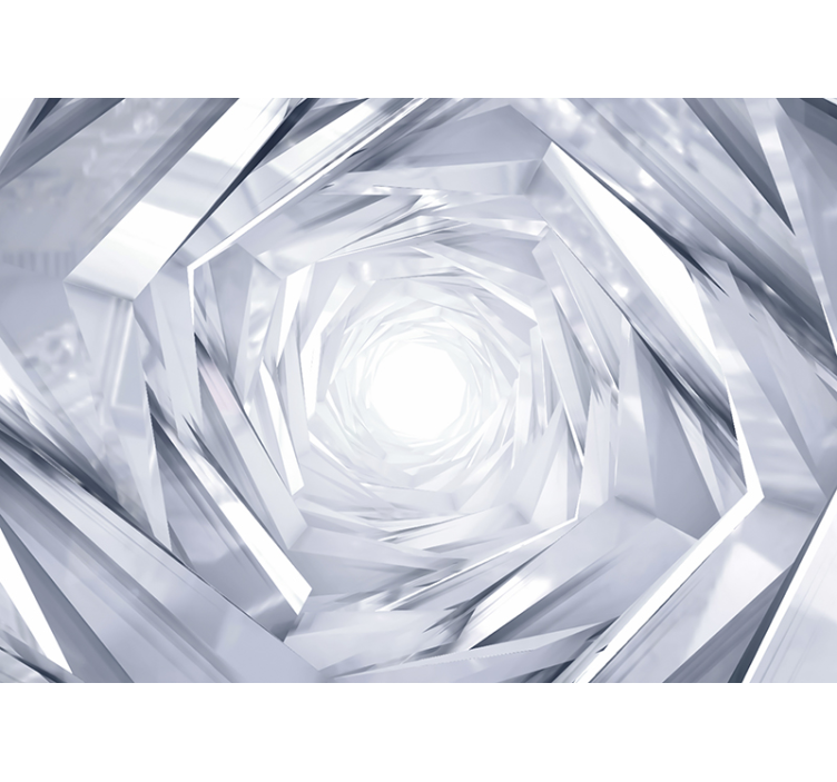 White roller blind abstract geometric tunnel design - TenStickers