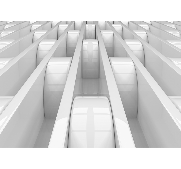 White roller blind with 3d geometric shapes design - TenStickers