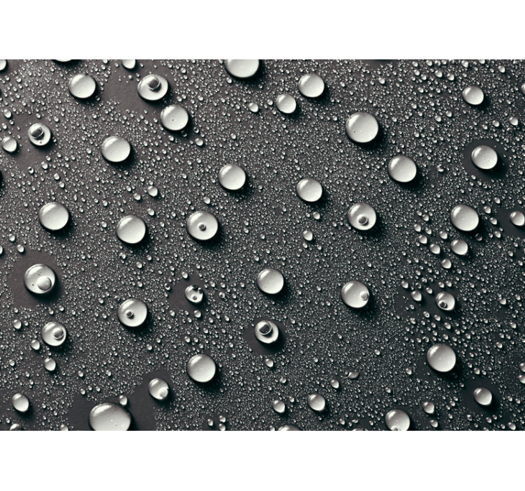 Black roller blind gray bathroom wall mural with bubbles - TenStickers