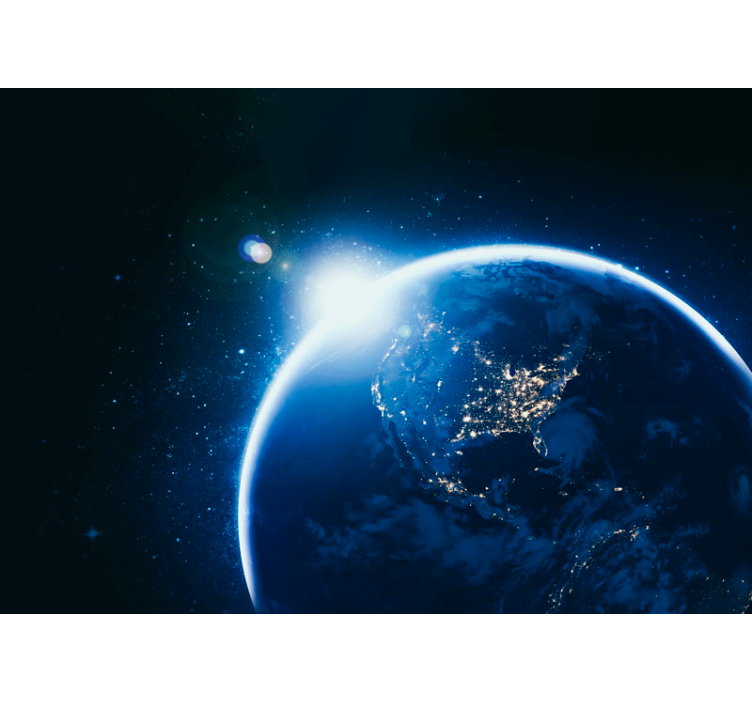 Black roller blind earth view with solar flare - TenStickers