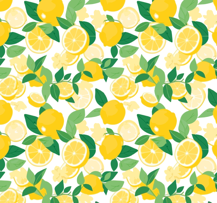 Yellow roller blind with lemon slice pattern - TenStickers