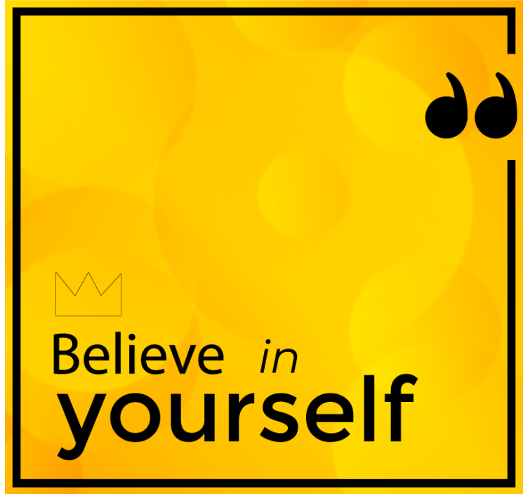 Yellow roller blind believe in yourself rug - TenStickers