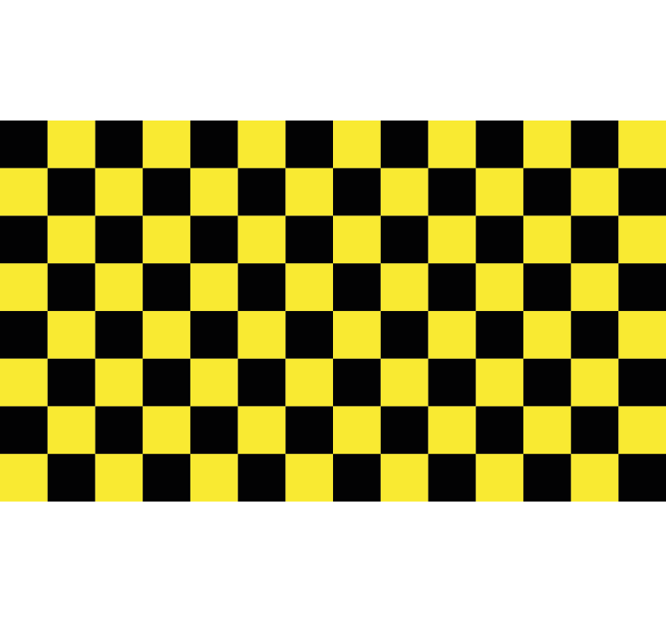 Yellow roller blind with yellow and black checkerboard - TenStickers