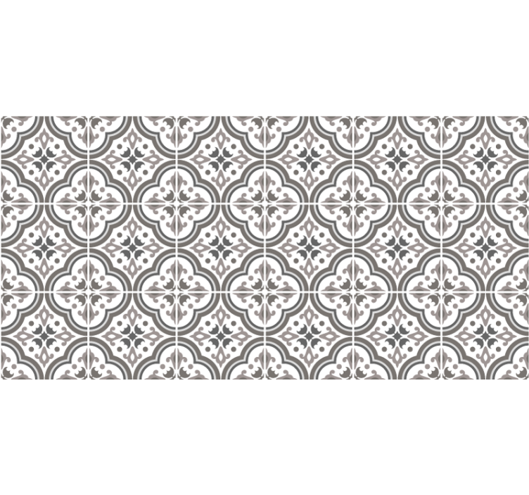 Gray roller blind with classic grey floral pattern - TenStickers