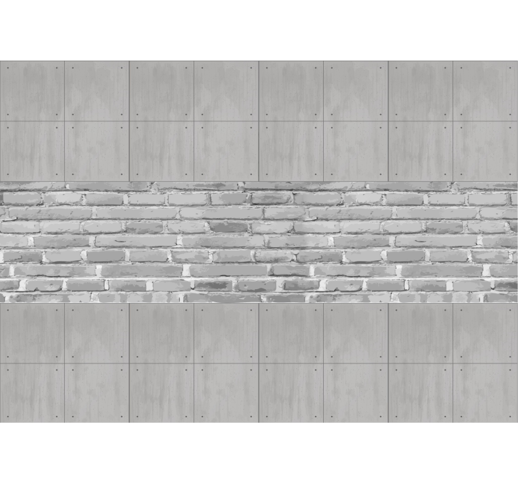 Gray roller blind with concrete panels - TenStickers