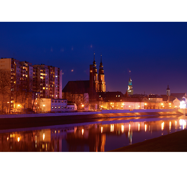 Blue roller blind opole after sunset - TenStickers