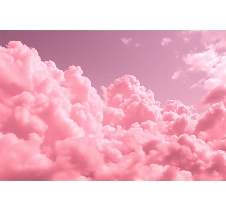 Pink roller blind pink fluffy clouds - TenStickers