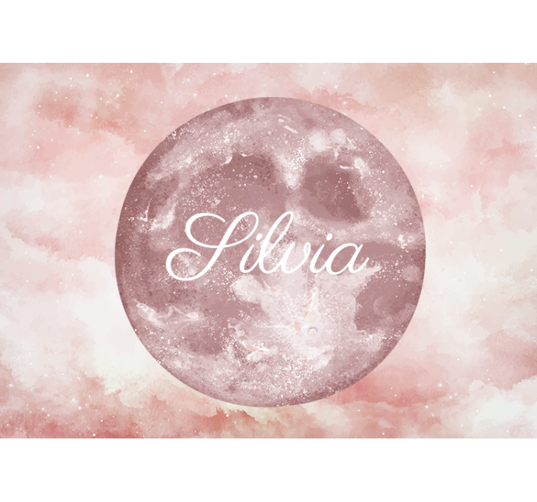 Pink roller blind personalized moon design - TenStickers