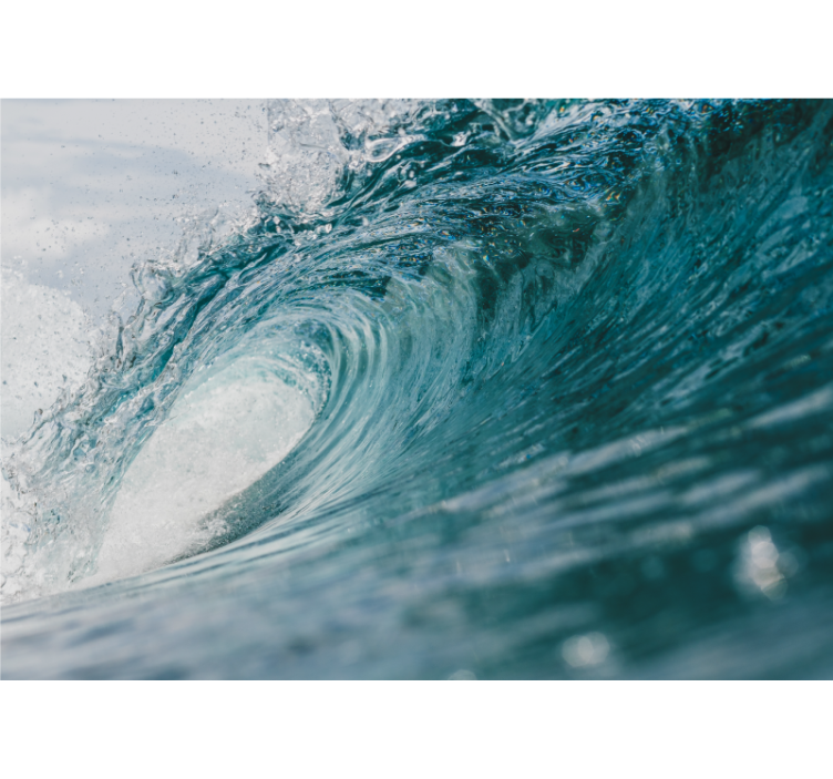 Living room roller blind great wave mural - TenStickers