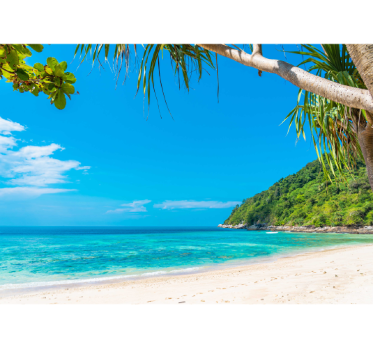 Living room roller blind with caribbean sea view - TenStickers