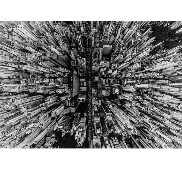 Living room roller blind cityscape retreat - TenStickers