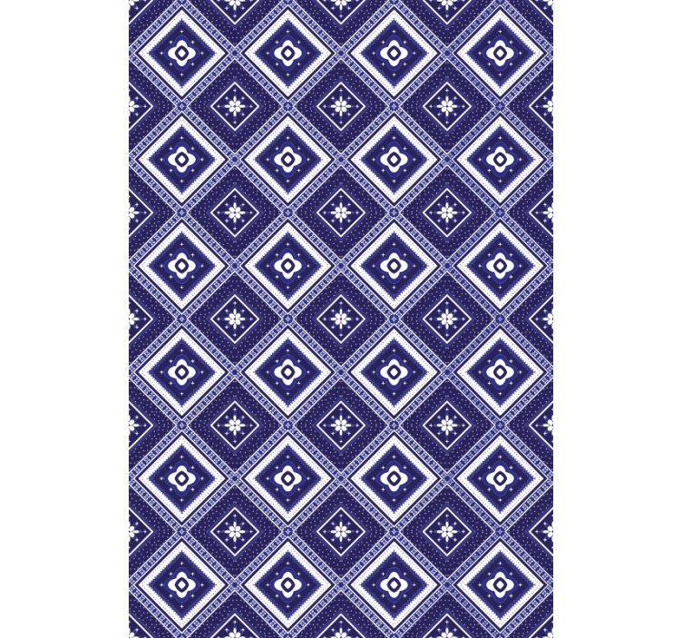 Blue roller blind with blue diamond pattern - TenStickers