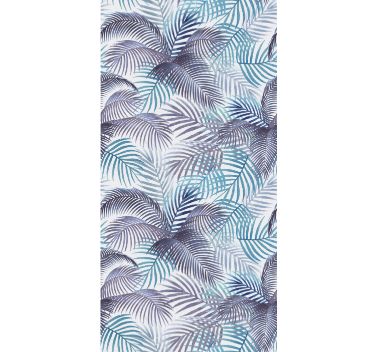 Blue roller blind palms and leaves design - TenStickers