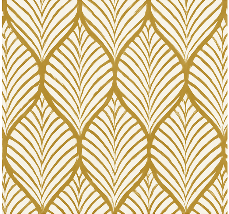Modern roller blind with golden leaf design - TenStickers