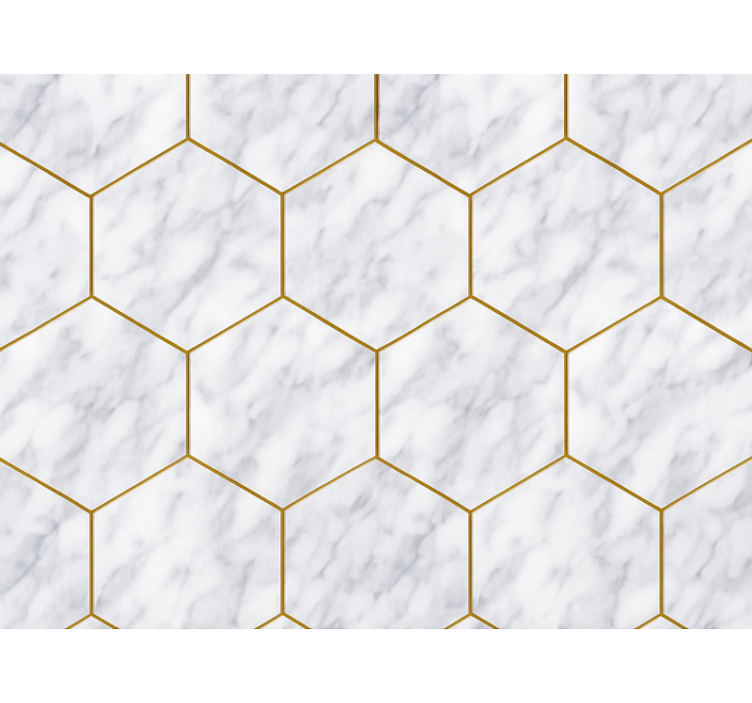Modern roller blind hexagonal marble tile - TenStickers