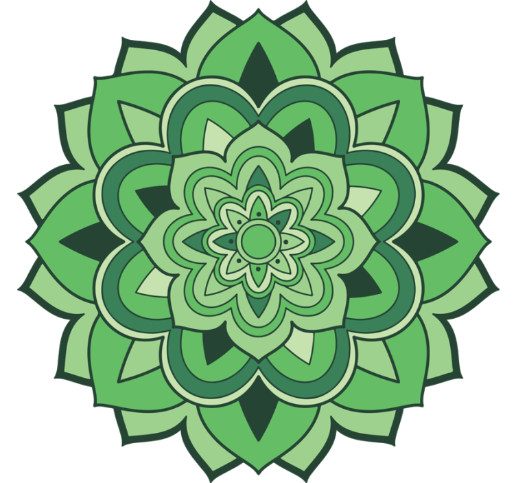 Green roller blind with green mandala design - TenStickers