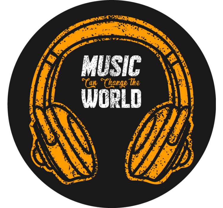 Teenage bedroom roller blind music changes the world - TenStickers