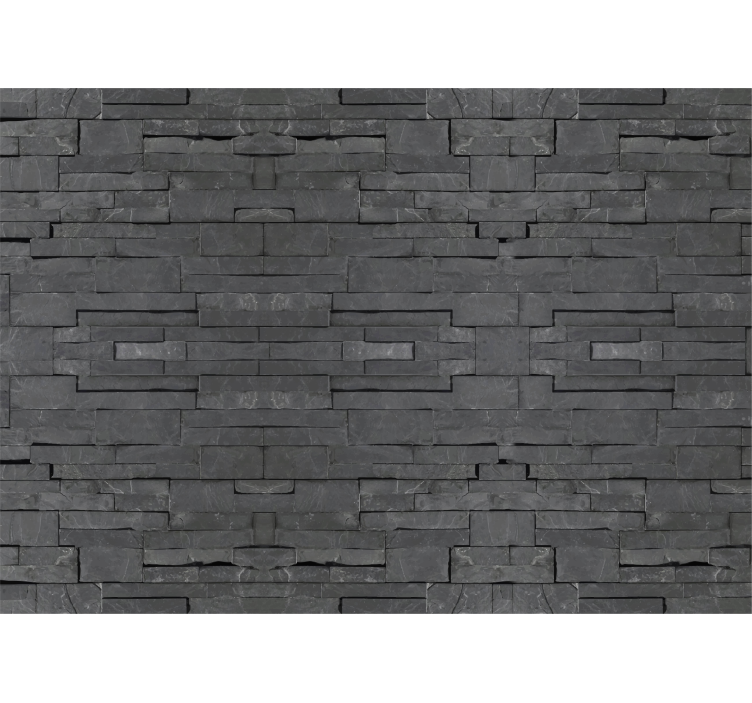 Gray roller blind with black brick design - TenStickers