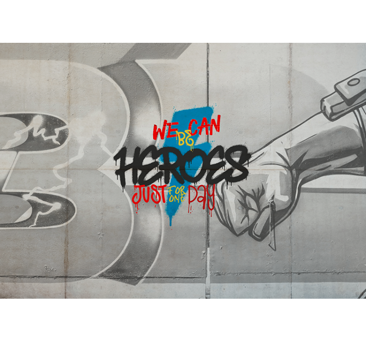 Gray roller blind we can be heroes - TenStickers