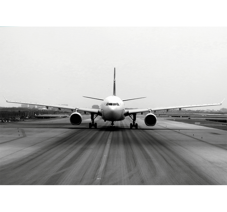 Gray roller blind takeoff on the runway - TenStickers