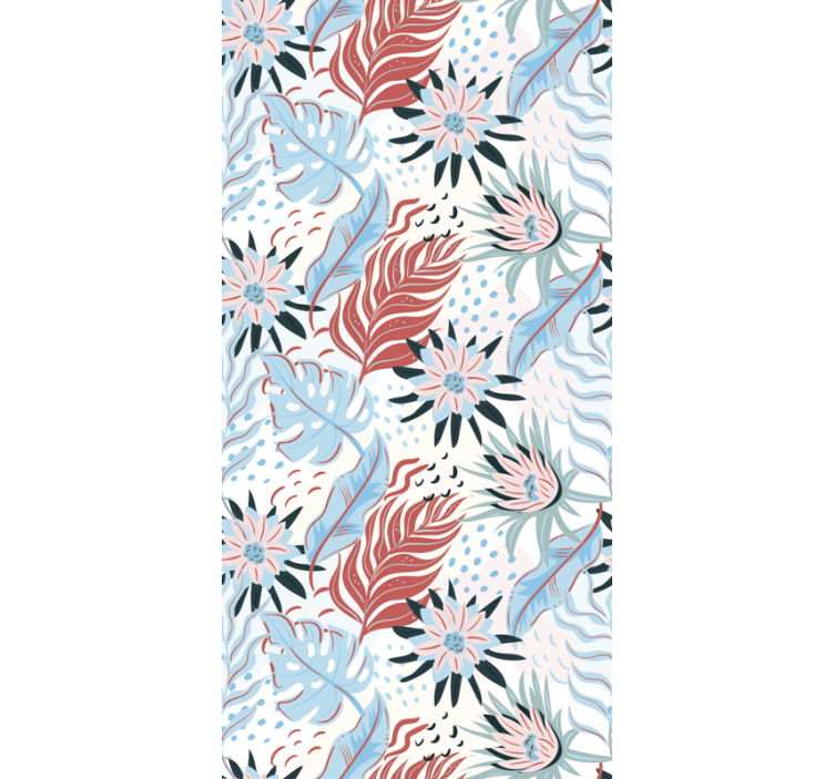 Tropical Foliage Pattern flower roller blind - TenStickers