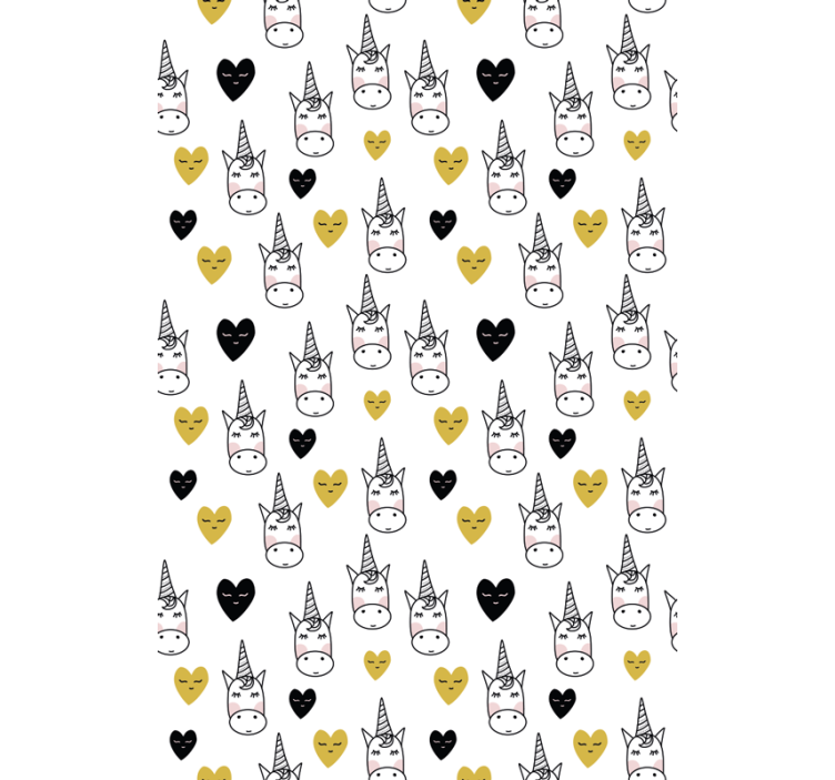 Unicorn Heart Pattern animal roller blind - TenStickers