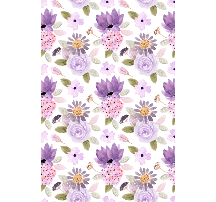 Purple Blooms Pattern flower roller blind - TenStickers