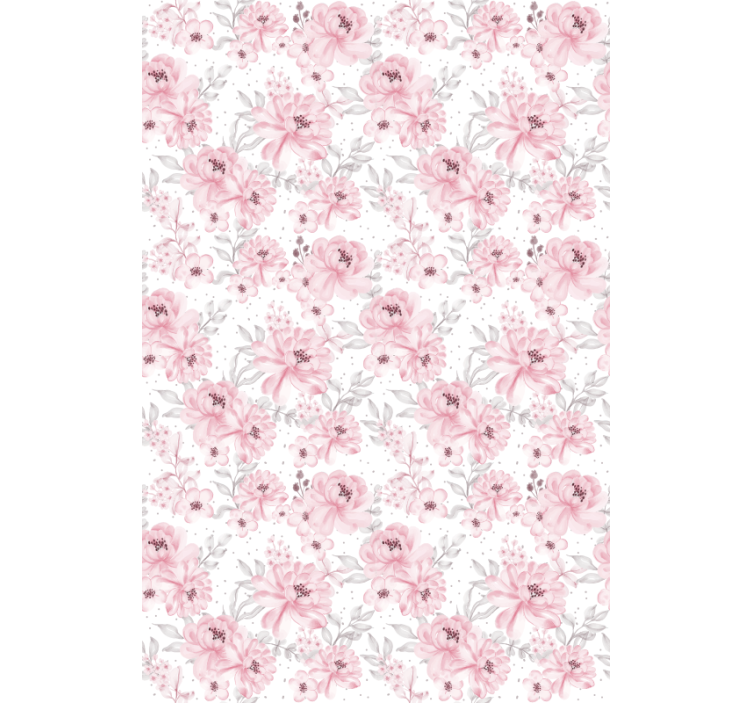 Pink Floral Pattern flowers and plants roller blind - TenStickers