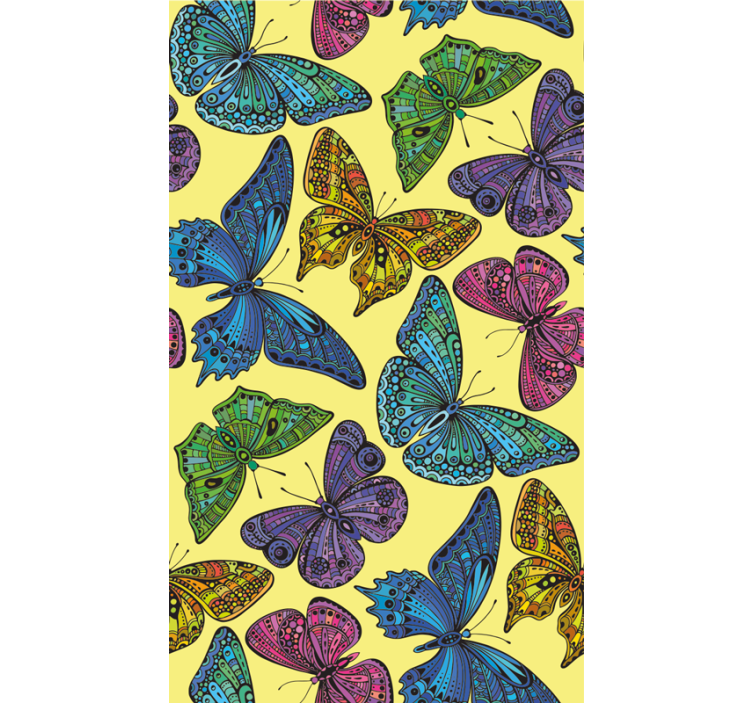 Yellow Background butterfly roller blind - TenStickers