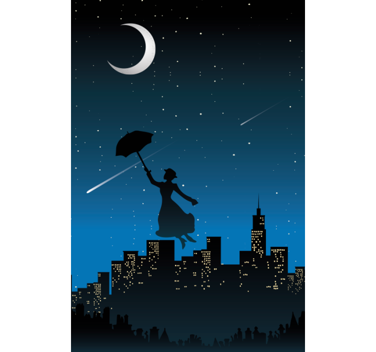 Silhouetted Umbrella Flight movie roller blind - TenStickers