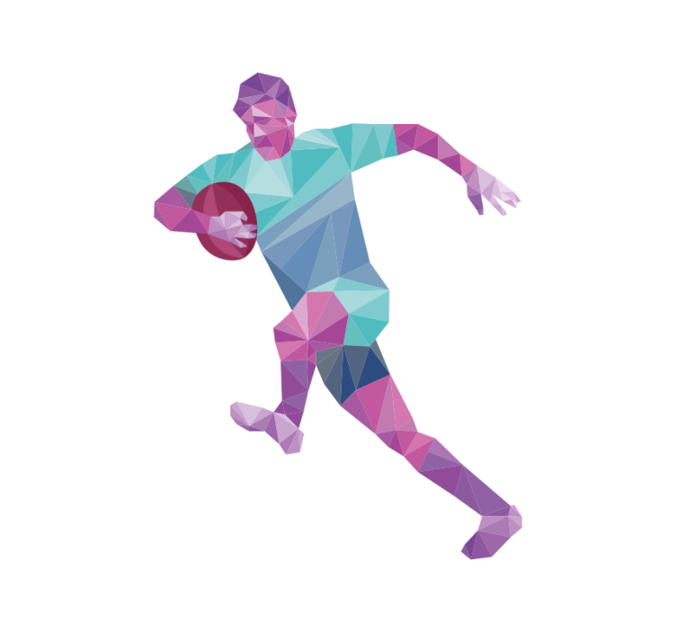 Geometric Rugby Player sports roller blind - TenStickers