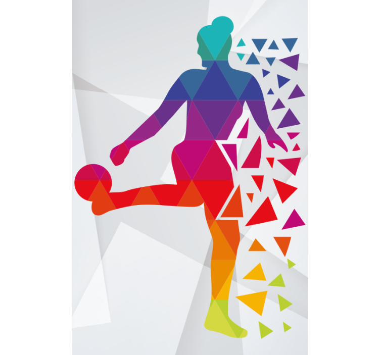 Geometric Soccer Player sports roller blind - TenStickers