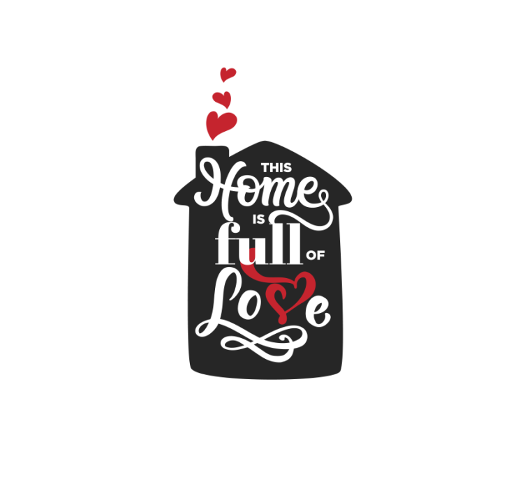Home Full of Love Sign romantic roller blind - TenStickers