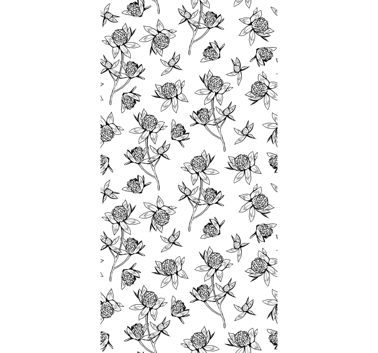 Botanical Motif Creation flowers and plants roller blind - TenStickers