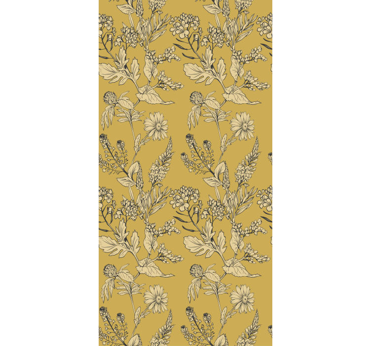 Botanical Floral Theme flowers and plants roller blind - TenStickers
