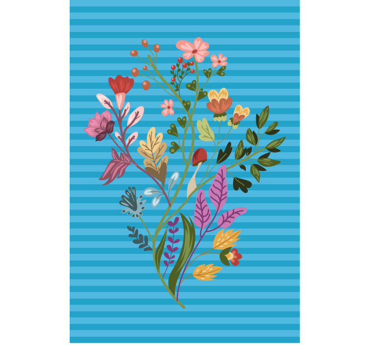 Botanical arrangement flower roller blind - TenStickers