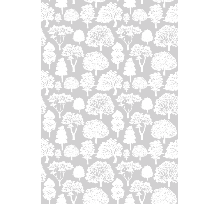 Grey and white silhouettes tree roller blind - TenStickers