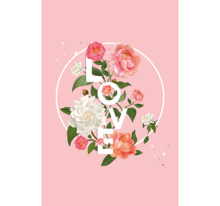 Love floral design romantic roller blind - TenStickers