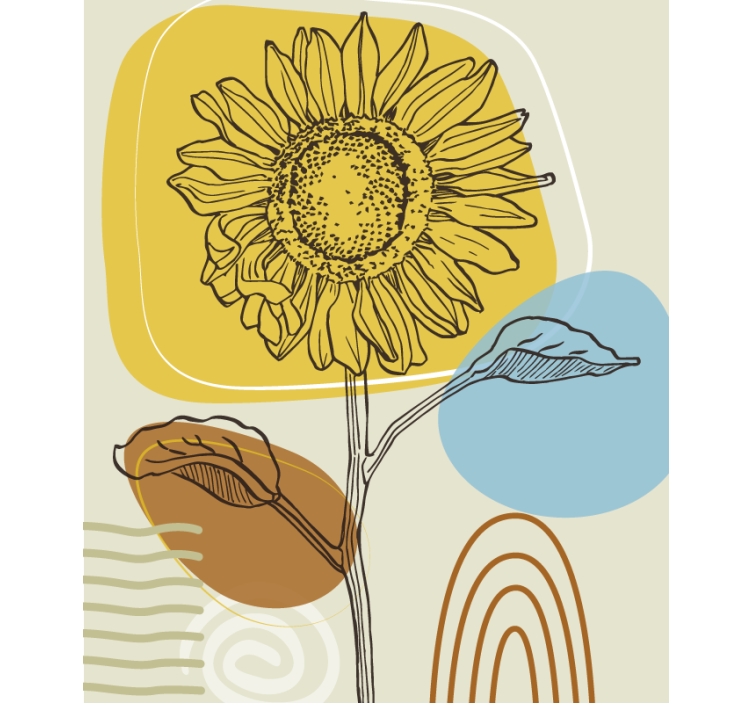 Flower plant illustration Flower blind - TenStickers