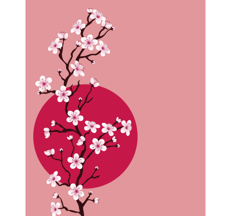 Sakura Blossom Stem flowers and plants roller blind - TenStickers