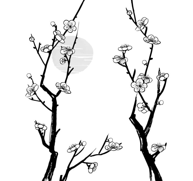 Flowers and plants roller blind blossoming branches - TenStickers