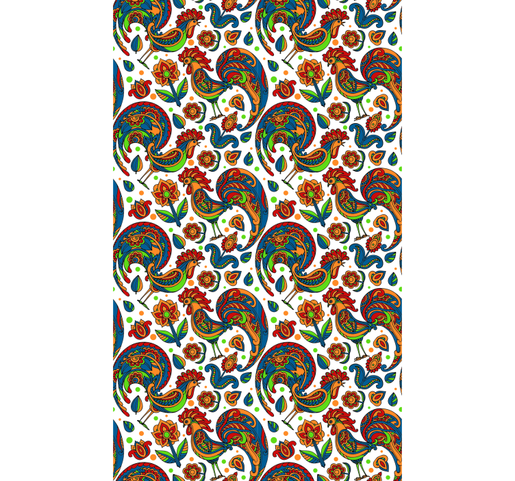 Colorful roosters animal roller blind - TenStickers