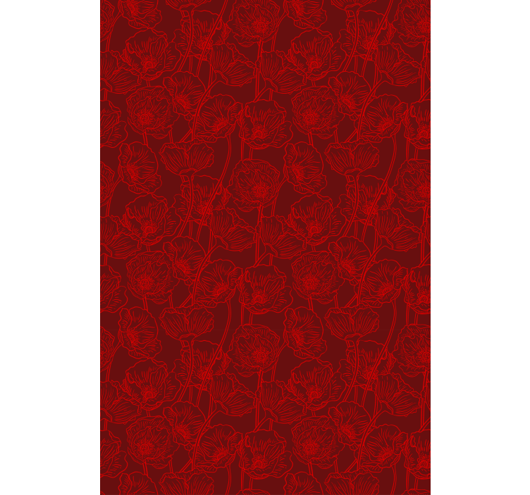 Intricate red pattern flower roller blind - TenStickers