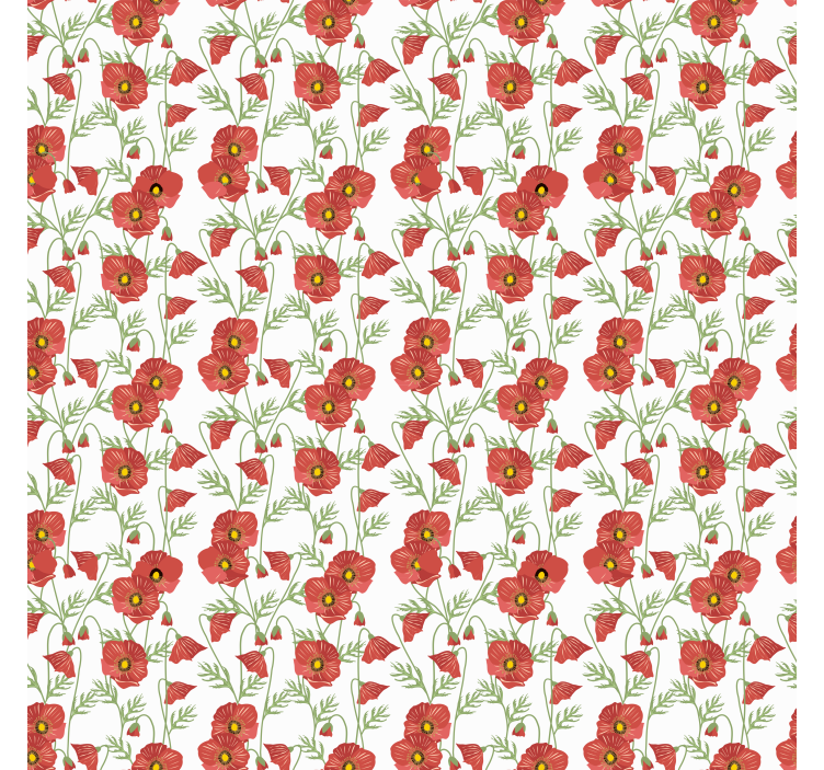 Red Poppy Pattern flower roller blind - TenStickers