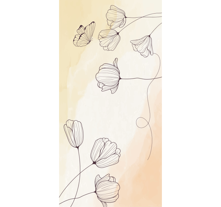 Aquarella floral outline flower roller blind - TenStickers