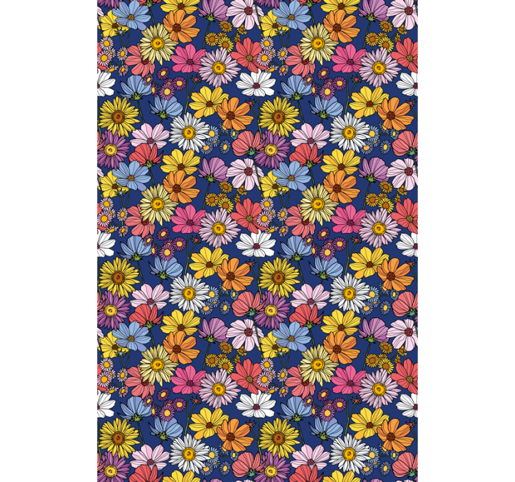 Colorful spring arrangement flowers and plants roller blind - TenStickers