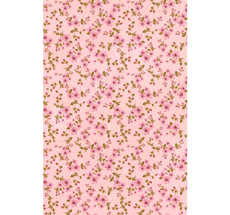 Pink elegant pattern flowers and plants roller blind - TenStickers