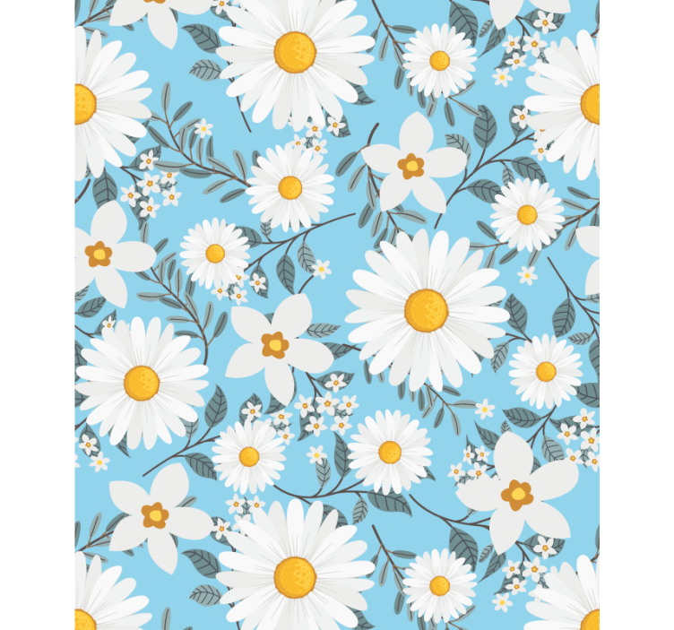 Daisies Blooming Bright flowers and plants roller blind - TenStickers