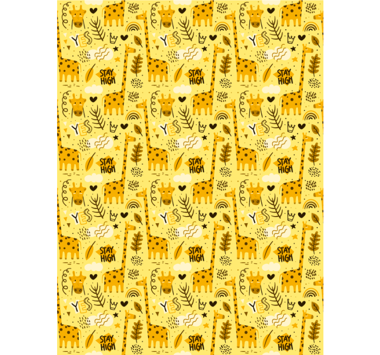 Yellow jungle animals children room roller blind - TenStickers