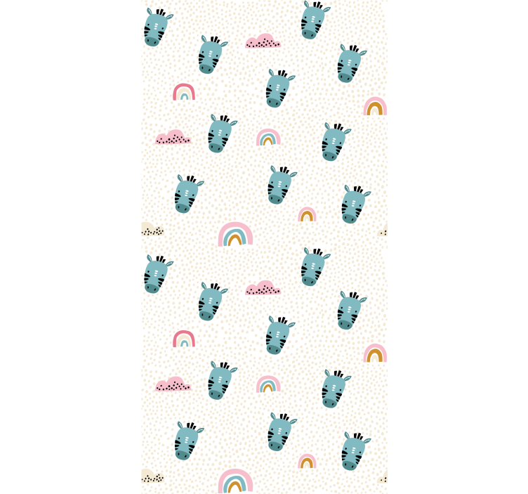 Blue zebras and rainbows children room roller blind - TenStickers